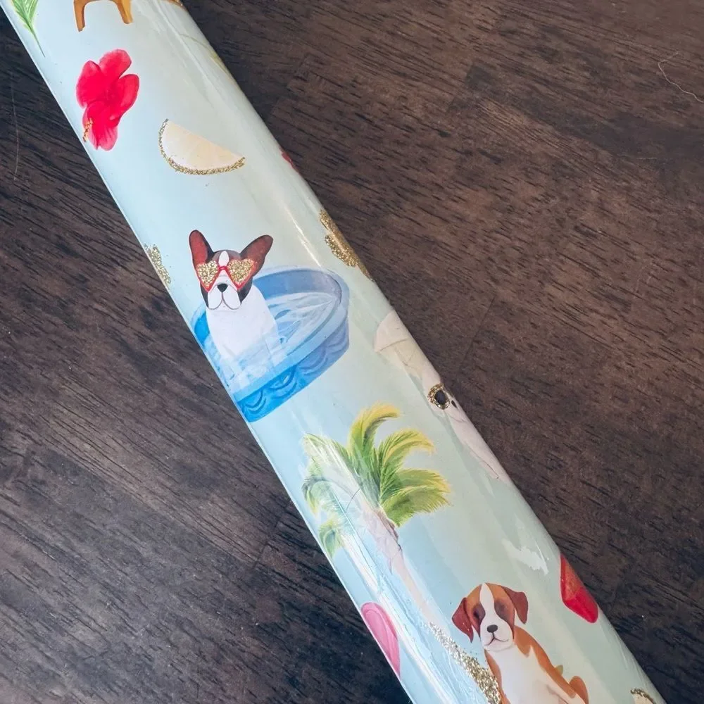 Tropical Island Party Dog Molly & Rex Premium Gift Wrap Wrapping Paper